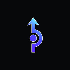 Arrow Curving Around A Circle blue gradient vector icon