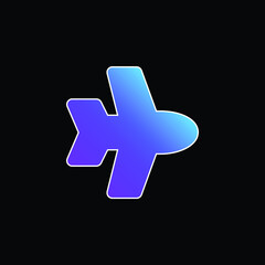 Obraz premium Airplane blue gradient vector icon