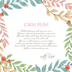 Vector delicate invitations for wedding, marriage, bridal shower, birthday, Valentine's day. Invitation template