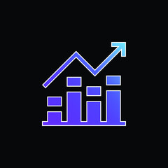 Bar Graph blue gradient vector icon
