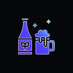 Beer blue gradient vector icon