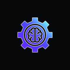 Artificial Intelligence blue gradient vector icon