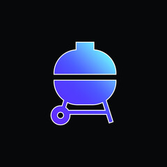 Barbecue blue gradient vector icon