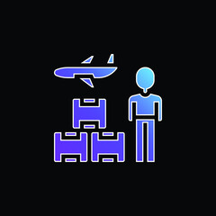 Air Freight blue gradient vector icon