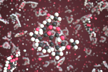 Artemether molecule. Conceptual molecular model. Chemical 3d rendering