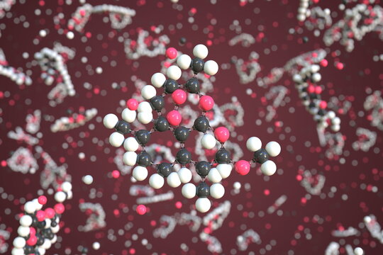 Artemether molecule. Conceptual molecular model. Chemical 3d rendering
