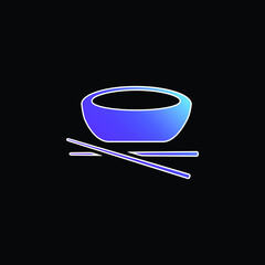 Bowl And Chopsticks blue gradient vector icon