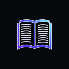 Book Opened Symbol blue gradient vector icon