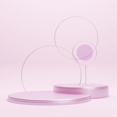 Abstract geometric blank empty space minimal product cosmetic advertising luxury cylinder platform podiums stand show display mock up. pastel colour background studio. 3d rendering.