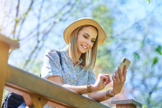 A nice and happy girl with smarfone