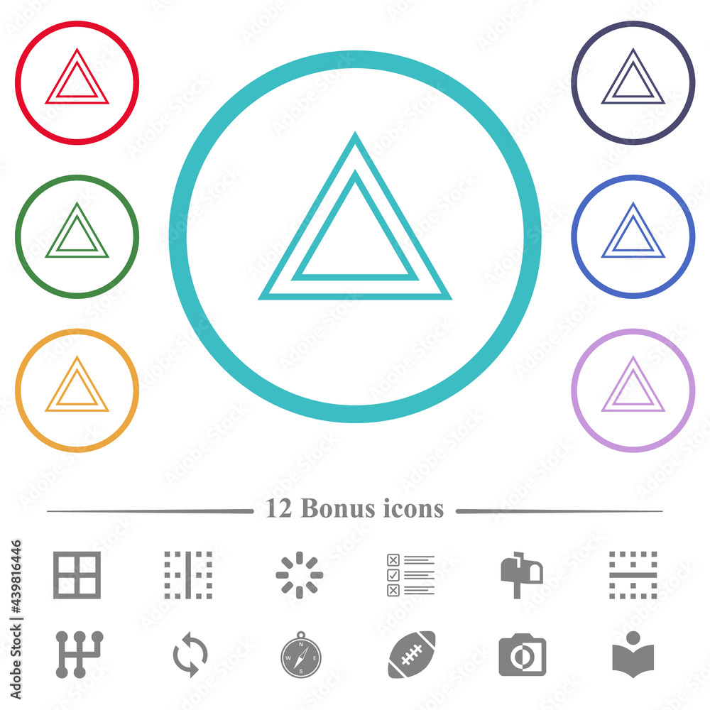 Aufkleber traffic emergency triangle flat color icons in circle shape outlines