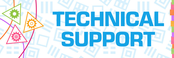 Technical Support Gears Colorful Curves Triangles Horizontal 