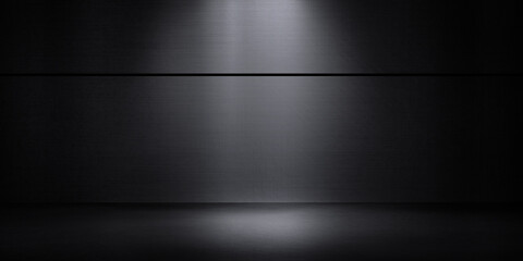 Dark room metal background. Empty space for design. 