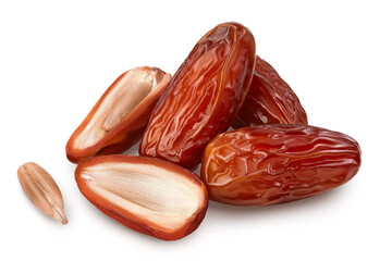Dates isolated on white background with clipping path and full depth of field.