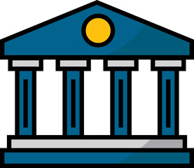 Bank Banking Finance Icon for website, document, poster design, printing, application. Business and finance concept icon style