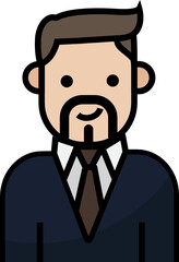 CEO Boss Businessman Icon for website, document, poster design, printing, application. Business and finance concept icon style
