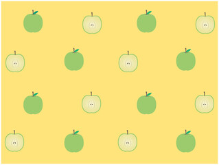 レトロな青リンゴの壁紙、背景きいろ