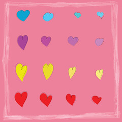 Colorful hearts icon background,vector design