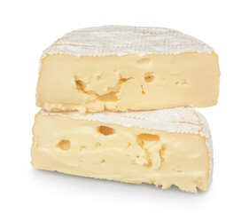 Camembert cheese isolated on white background with clipping path and full depth of field