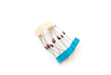 Electronics Component Zener Diodes on White Background