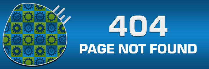 Error 404 Page Not Found Blue Green Gears Texture Element Horizontal 