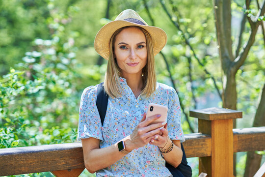 A nice and happy girl with smarfone