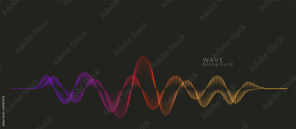 Aufkleber Vector background with color abstract wave dots