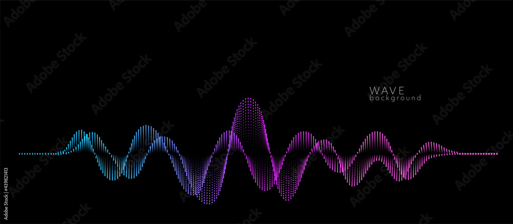 Aufkleber Vector background with color abstract wave dots