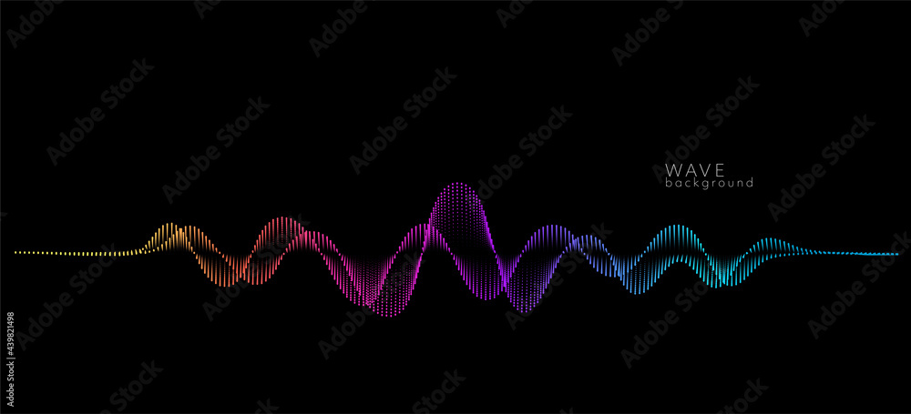 Aufkleber Vector background with color abstract wave dots