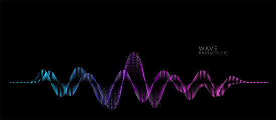 Vector background with color abstract wave dots