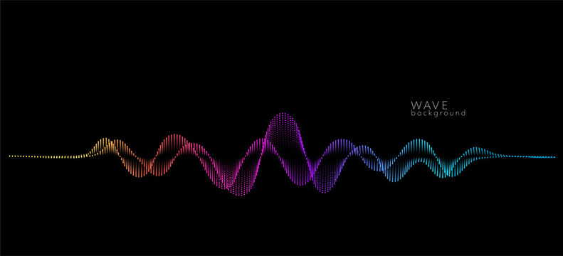 Vector background with color abstract wave dots