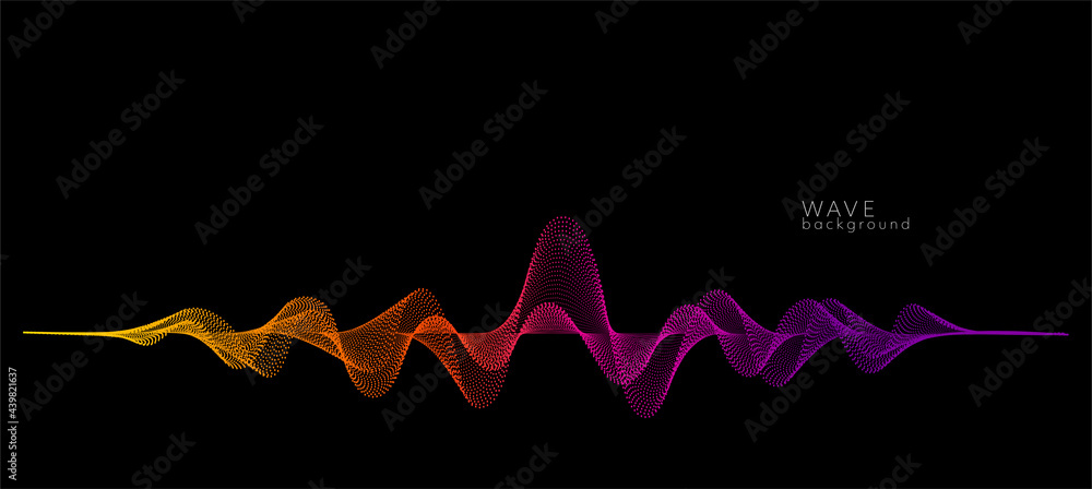 Poster Vector background with color abstract wave dots