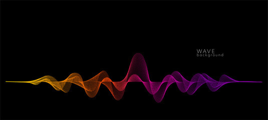 Vector background with color abstract wave dots