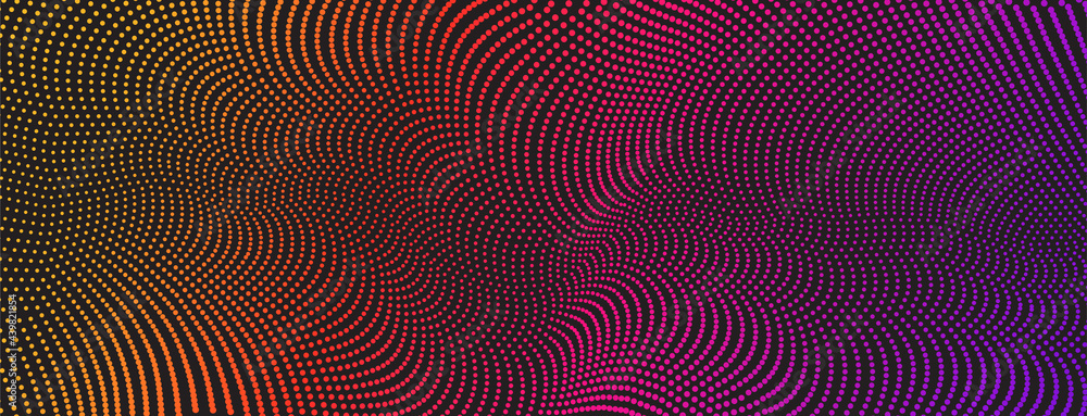 Aufkleber Vector background with color abstract wave dots