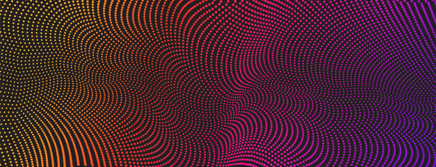 Fototapeta premium Vector background with color abstract wave dots