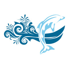 Dolphin, vector artwork