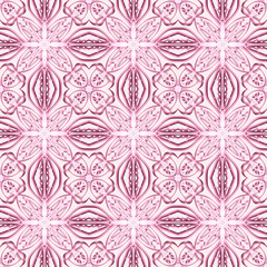 Seamless abstract geometric floral monochrome surface pattern