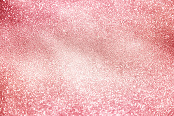 festive glittering christmas lights. Blurred abstract pink background	