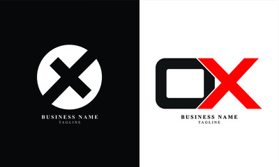 OX, XO, Abstract initial monogram letter alphabet logo design - obrazy, fototapety, plakaty