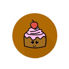 Cute, minimalistic, simple, cute dessert bread vector graphic illustration great for food icons or logos.