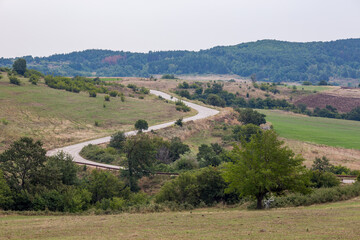 Rhodope mountain, Bulgaria, curvy country road