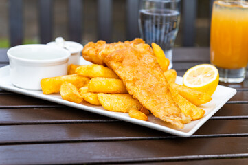 Fish and Chips with peas