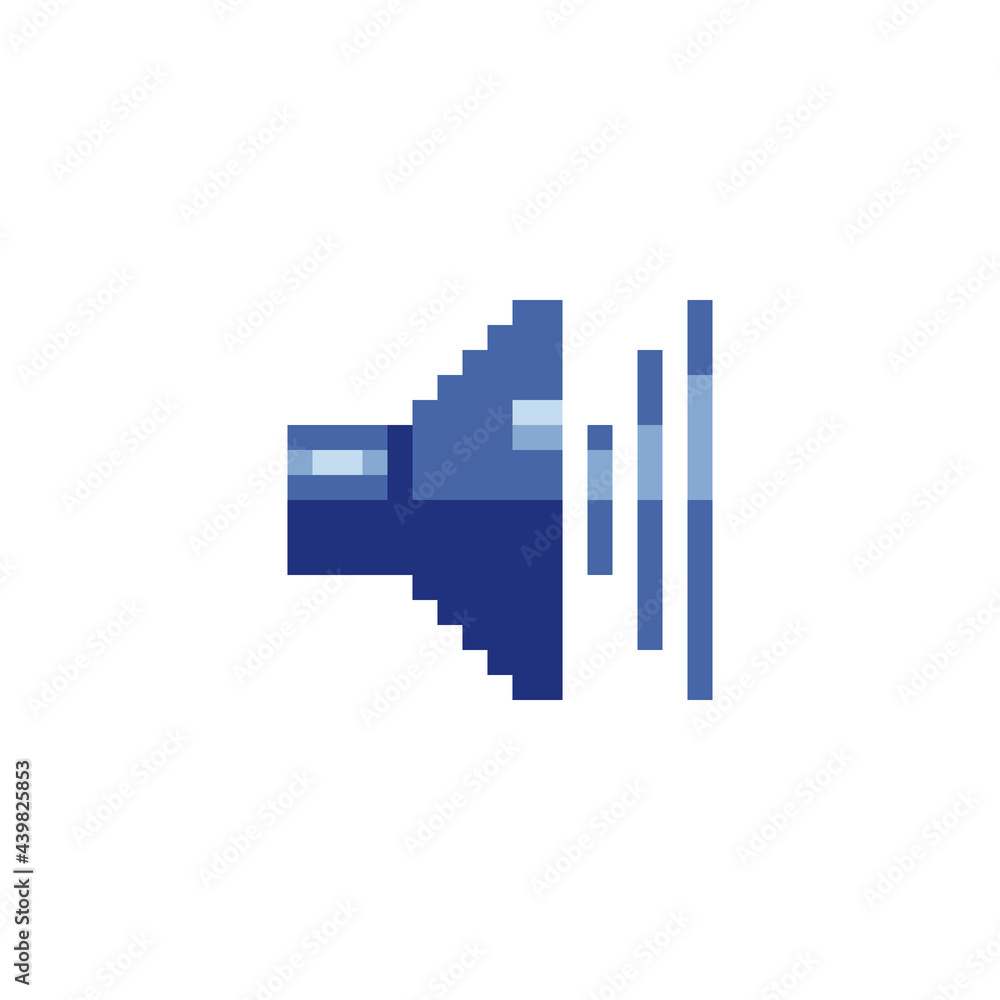 Poster audio speaker volume. sound button retro vintage 80s pixel art style icon element design for logo mo