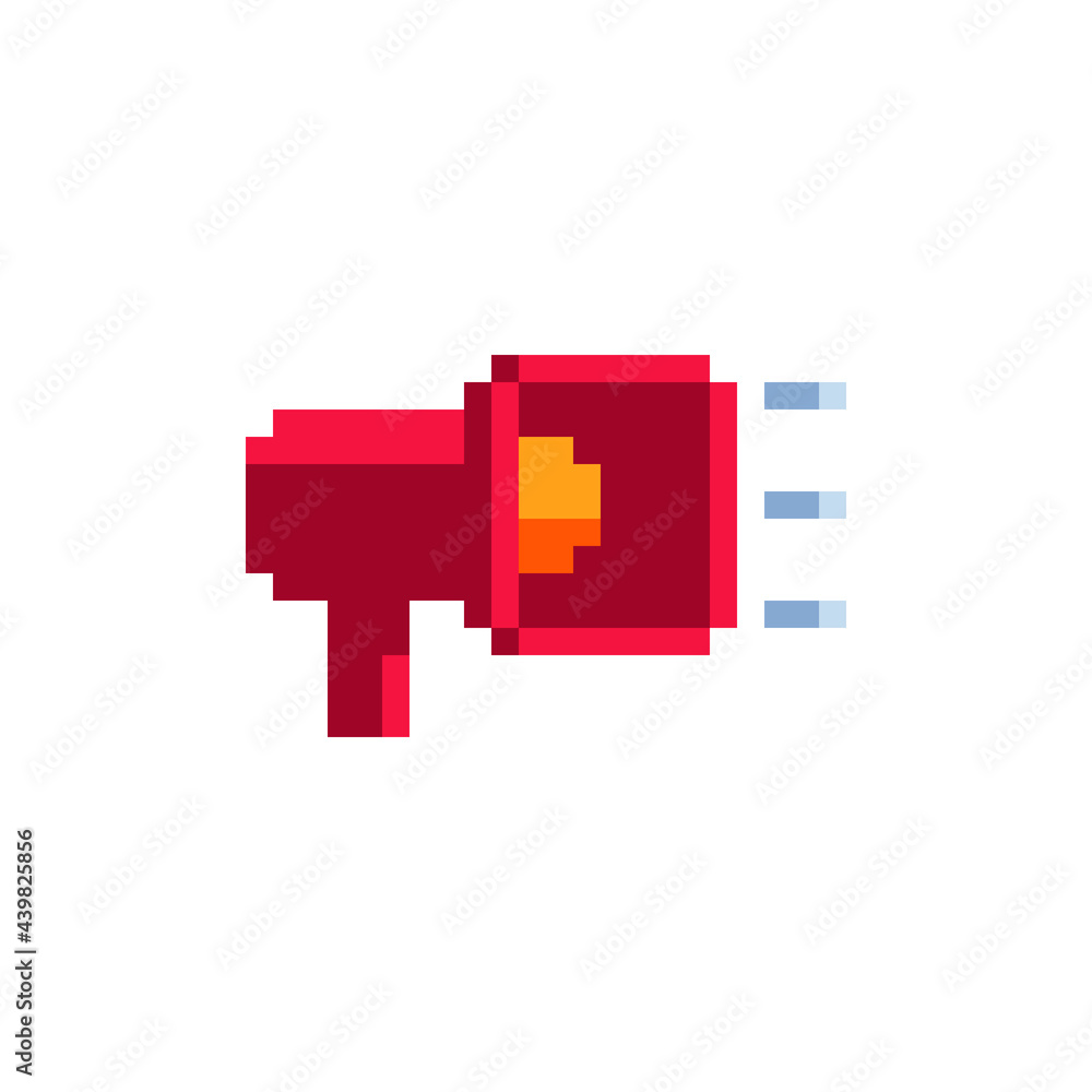 Poster audio speaker volume. sound button retro vintage 80s pixel art style icon element design for logo mo