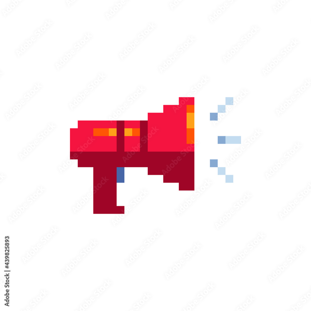 Poster audio speaker volume. sound icon. pixel art style. 8-bit. design mobile apps. isolated abstract vect