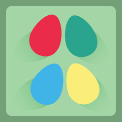 Modern fresh Easter eggs flat icon with shadow effect,vector design