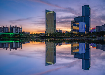 Sunset scenery of Nansha city, Guangzhou, China