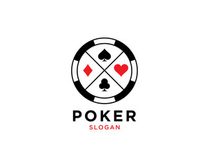 poker logo vector creative design template