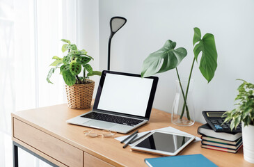 Fototapeta premium Office workplace with laptop