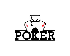 poker logo vector creative design template - obrazy, fototapety, plakaty